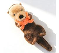 JORCEDI Otter Plush Toy, Koala Plush Toy, Brown Otter Cuddly Toy, Cute Otter Plush Toy as a Cuddly Pillow for Snuggling & Playing, Gift Toy for Children (D-34CM)