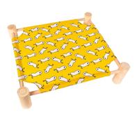 JORCEDI Pet Bed for Small Dogs & Cats, 53 * 48cm Wooden Raised Hammock Pet-Bed, Breathable Mesh Puppy Bed (Yellow bottom duckling)