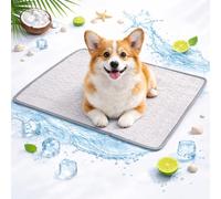 JORCEDI Pet Cool Mats for Dogs Cats Small Cooling Mat for Cats Ice Pack Cooling Mat for Cat Breathable Non-Electric Washable Pet Cooling Bed for Small Medium Large Dogs Cats (Gray,100 × 70 cm)