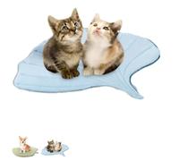 JORCEDI Pet Cooling Pad Mat for Dogs and Cats Leaf Shaped Dog Cooling Mat Washable Non-Slip Pet Cooling Pad for Dogs & Cats Double-Sided Sleeping Mat for Indoor Outdoor Use (Blue,S：85×91 cm)
