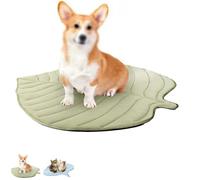 JORCEDI Pet Cooling Pad Mat for Dogs and Cats Leaf Shaped Dog Cooling Mat Washable Non-Slip Pet Cooling Pad for Dogs & Cats Double-Sided Sleeping Mat for Indoor Outdoor Use (Green,S：85×91 cm)