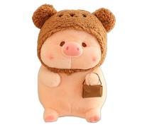 JORCEDI Pig Plush Toy, Cute and Fun Cartoon Plush Doll that can Transform, Making it the Perfect Creative Choice for Home Décor, Gifts, Parties and Birthdays (Brown,60cm)