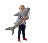 JORCEDI Plush Shark, Lovely Big Shark Soft Plush Toy Dolls,Simulation Great Whale Plush Toy, Comfortable Sleeping Pillow Back Cushion Doll, Gift for Children and Friends (100cm,Grey)