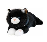 JORCEDI Plush Toy Cat, Realistic Plush Cat, Simulation Short-Haired Cute Cat Doll, Playable and Hug-Worthy Plush Kitten Toy, Gift Suitable for Children of all Ages (Black,50cm)