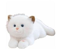 JORCEDI Plush Toy Cat, Realistic Plush Cat, Simulation Short-Haired Cute Cat Doll, Playable and Hug-Worthy Plush Kitten Toy, Gift Suitable for Children of all Ages (White,60cm)