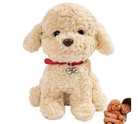 JORCEDI Plush Toy - Dog Teddy, Realistic Simulation Stuffed Animal Doll, Cute Soft Hug Pillow for Gift Birthday Home Decor (beige,25cm/9.84inch)