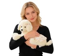 JORCEDI Plush Toy Dog,White Poodle Stuffed Animal Simulation Dog,Soft Cuddly Stuffed Animal Puppy Doll,Cuddly Stuffed Animal Dog Doll,Stuffed Animal Dog Teddy,Gift for Boys and Girls (55cm)