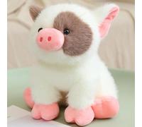 JORCEDI Plush Toy -Pig Teddy, Realistic Simulation Stuffed Animal Doll, Sitting Posture Cute Soft Hug Pillow for Gift Birthday Home Decor (white,20cm/7.87inch)