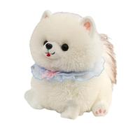 JORCEDI Pomeranian Cuddly Toy, Realistic Pomeranian Plush Toy, Realistic Soft Cuddly Dog Toy, Gifts for Children, Boys, Girls (Beige,25cm)