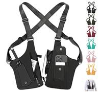 JORCEDI PU Leather Adjustable Underarm Shoulder Bag for Men & Women Anti Theft Sentinel Bag Hidden for Travel Hiking Cycling Commuting (Black)