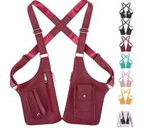 JORCEDI PU Leather Adjustable Underarm Shoulder Bag for Men & Women Anti Theft Sentinel Bag Hidden for Travel Hiking Cycling Commuting (Burgundy)