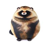 JORCEDI Raccoon Plush Cushion with 3D Design, Soft PP Cotton Stuffed Toy, Multifunctional Sofa and Bed Cushion, for Kids and Adults (30 * 28cm)
