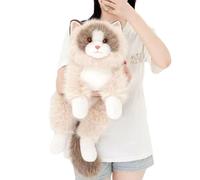 JORCEDI Ragdoll Cat Plush Toy, Lifelike Plush Cat Toy for Children, Plush Cat for Lying, Kitten Stuffed Animal, Weighted Plush Toy, Fluffy and Soft (45cm,1#)