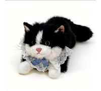 JORCEDI Ragdoll cat Plush Toy, Realistic Stuffed Cat Animal with Interactive Meowing Sound, Huggable Kitten Plushie Toy, Cat Teddy Present for Boys Girls Girlfriend Birthday Deco (Black,45cm)