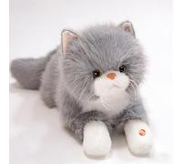 JORCEDI Ragdoll Cat Plush Toy, Realistic Stuffed Cat Animal with Interactive Meowing Sound, Kitten Stuffed Animal, Huggable Kitten Plushie Toy, Suitable for Children and Cat Lovers Gift (A-Grey,60cm)