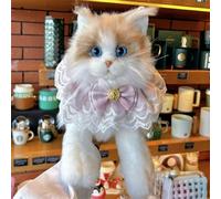 JORCEDI Ragdoll Plush Cat, Realistic Plush Toy, Cute Cat Decoration, Lying Pose, Super Fluffy, Soft Stuffed Animal, Gifts for Boys and Girls (25 * 18cm,Pink)