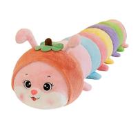 JORCEDI Rainbow Caterpillar Alphabet Soft Toy, Cute Caterpillar Plush Toy, Soft Stuffed Toy Doll, cosy, soft, comfortable bed, leg pillow, playroom, doll (110cm)