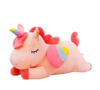 JORCEDI Rainbow Unicorn Plush Toy, Large Lying Horse Stuffed Toy for Sleeping, Ultra Soft Short Plush Cuddly Cushion,Cuddly Toys for Girls (Pink,52cm)