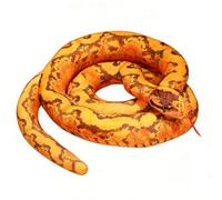 JORCEDI Realistic Snake Toys Plush, Snake Stuffed Animal, Giant Python Cobra Plush Animal Plush Doll, 3D Snake Teddy Pillow Doll Toys, Anaconda Fake Snakes for Ricky Creepy Prank Props (Gold,200cm)