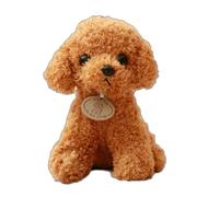 JORCEDI Realistic Teddy Dog Toy, Realistic Dog Plush Toy, Soft and Cute Teddy Bear Doll for Bedroom Decoration and Children's Birthday Gifts (Light Brown,20cm)