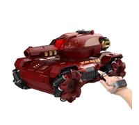JORCEDI Remote-controlled Tank With Light, Music And Gesture Sensing, Firing Water Bladders. Children's Toy And Birthday Gift, Includes 3 Batteries. (A,Red)