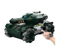 JORCEDI Remote-controlled Tank With Light, Music And Gesture Sensing, Firing Water Bladders. Children's Toy And Birthday Gift, Includes 3 Batteries. (A,Green)