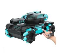 JORCEDI Remote-controlled Tank With Light, Music And Gesture Sensing, Firing Water Bladders. Children's Toy And Birthday Gift, Includes 3 Batteries. (A,Blue)