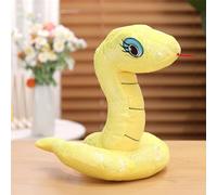JORCEDI Sequined Snake Plush Toy, Cute Cartoon Stuffed Snake with Big Eyes, Soft Reptile Cuddly for Kids & Party Decor. (20cm,yellow)
