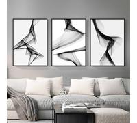 JORCEDI Set of 3 Posters, Black and White Wall Art Posters, Abstract Line Pictures Wall Art,Modern Abstract Wall Art, for Bedroom Living Room Decor Unframed (50x70cm,Black and White 2)