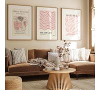 JORCEDI Set of 3 Posters, Boho Matisse Wall Art, Mid-Century Abstract Posters, Modern Canvas Wall Decor for the Living Room, Bedroom, and Office, Unframed (50x70cm)