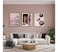 JORCEDI Set of 3 Posters,Trendy Leopard Wall Art,Pink Cheetah Print Canvas Wall Decor,8 Ball Lucky Poster,Aesthetic,for Girls Bedroom, Apartment Dorm,Living Room Unframed (30x40cm,pink 5)