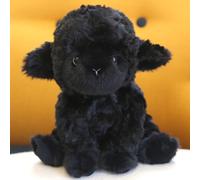 JORCEDI Sheep Teddy Plush, 22cm/8.66inch Fluffy Soft Toy, Simulated Animal Cuddly Toys Doll Gift for Boy, Girl, Adult (black)
