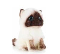 JORCEDI Simulation Cat Doll, Cute Plush Cat Toy, White Plush Cat Stuffed Animal with Soft PP Cotton Filling, Cuddly Pillow for Children and Adults (26cm)