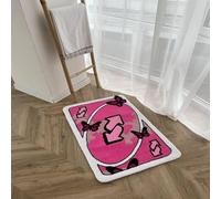 JORCEDI Small Fluffy Soft Throw Rug - Funky Retro Abstract Card Design, Non-Slip Washable Door Mat for Bathroom & Bedroom, Cute Unique Modern Aesthetic Floor Matr (4,80 * 120cm)