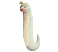 JORCEDI Snake Plush Pillow, Cartoon Snake Plush Toy, S-shaped Serpentine Bolster Pillow, Cute Soft Python Stuffed Animals Dolls Toys, Anaconda Fake Snakes Gifts for Kids Friends Birthday (Cyan,90cm)