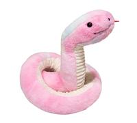 JORCEDI Snake Plush Toy, Python Stuffed Animal, Soft Stuffed Snake 3D, Snake Pillow Doll Toys, Anaconda Fake Snakes for Ricky Creepy Prank, Animal Hugging Doll for Kids Friends Birthday (Pink,120cm)