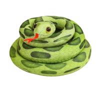 JORCEDI Snake Plush Toy, Realistic Soft Snake Teddy Stuffed Animals Dolls Toys, Snake Pillow Doll Toys, Anaconda Fake Snakes for Ricky Creepy Prank, Long Stuffed Python for Garden Props (Green,100cm)