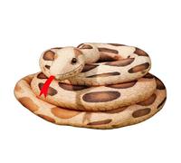 JORCEDI Snake Plush Toy, Realistic Soft Snake Teddy Stuffed Animals Dolls Toys, Snake Pillow Doll Toys, Anaconda Fake Snakes for Ricky Creepy Prank, Long Stuffed Python for Garden Props (Brown,300cm)