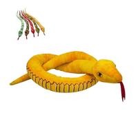 JORCEDI Snake Plush Toy, Soft Stuffed Snake 3D, Straight Snake Soft Toy, Python Stuffed Animal, Anaconda Fake Snakes Cuddly Doll, Gifts for Kids Birthday Decoration Prank Props (Yellow-B,120cm)