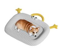 JORCEDI Summer cooling cat bed, 50x40cm ice-silk summer pet mattress, breathable and washable with a non-slip base, suitable for indoor and outdoor use during hot summers, grey (XL(75 * 55cm))
