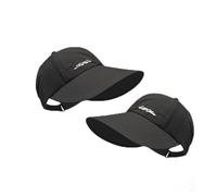 JORCEDI Sunscreen Baseball Hat for Unisex, Wide Brim Outdoor UV Adjustable Half Hollow Top Cap, Lightweight Protection Sport Tennis Visor for Beach, Hiking & Sports (Black-2pcs)
