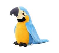 JORCEDI Talking Parrot Plush Toy, Interactive Recording Parrot Stuffed Animal with Flapping Wings, Repeats What You Say, Electronic Talking Bird Soft Toy for Kids (Blue,Battery-powered version)