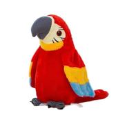 JORCEDI Talking Parrot Plush Toy, Interactive Recording Parrot Stuffed Animal with Flapping Wings, Repeats What You Say, Electronic Talking Bird Soft Toy for Kids (Red,USB version)