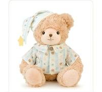 JORCEDI Teddy Bear Plush Toy with Pyjamas - Cute Soft Teddy Bear Stuffed Animal with Night Cap, Cuddly Bedtime Bear for Kids and Adults, Plush Gift Toy (23/30 cm) (30cm,brown)