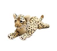 JORCEDI Tiger Soft Toy, Realistic Tiger Plush Toy, Lying Lion, Leopard, Soft Plush, Home Decoration, Gift for Girls, Boys, Playing & Cuddling (39cm,Leopard)