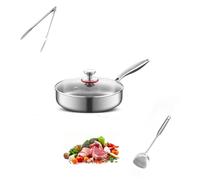 JORCEDI Titanio - Pure Titanium Non-Stick Pan, Coating-Free and Chemical-Free, 100% Pure Titanium Construction, Scratch-Resistant, Rapid Heat Conduction, Includes Lid, Suitable for All Hobs (20cm)