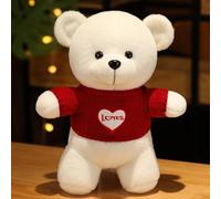 JORCEDI Toys Plush Brown Flower Teddy Bear Stuffed Animal Perfect Stuffed Animal Soft Cuddly Toy Baby Teddy Bears Plush Toys Brown Bear Gifts For Child (White-B,35cm)