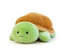 JORCEDI Turtle Plush Toy, Cute Turtle Stuffed Animals, Soft Stuffed Animal Pillow with Brown Shell, Tortoise Cuddly Toy for Home Decor And Gifts, Gift for Kids Children Girls Boys (40cm,Green)