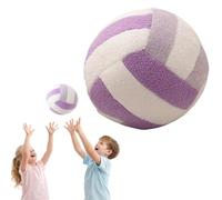 JORCEDI Volleyball Pillow,Cute Decor Volleyball Plush Doll,Sports Fluffy Soft Throw Pillow, Round Plush Cushion,Home Decor,Gift for Boys, Girls (20cm,Purple and white)
