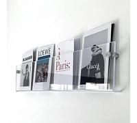 JORCEDI Wall Mounted Acrylic Magazine Holder - Clear Brochure Display Rack for Living Room & Office with Hardware Kit transparent (30cm)